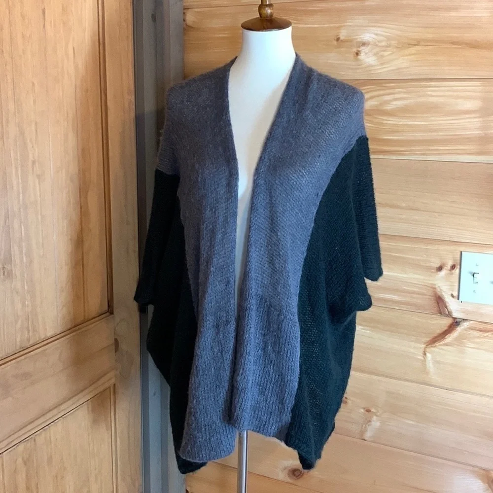 Wooden Ships Hailey Cardi Gunmetal gray and black Medium / Large New